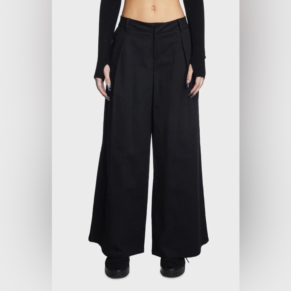 NWT Edikted. Black Wide Leg Trousers. Size Small